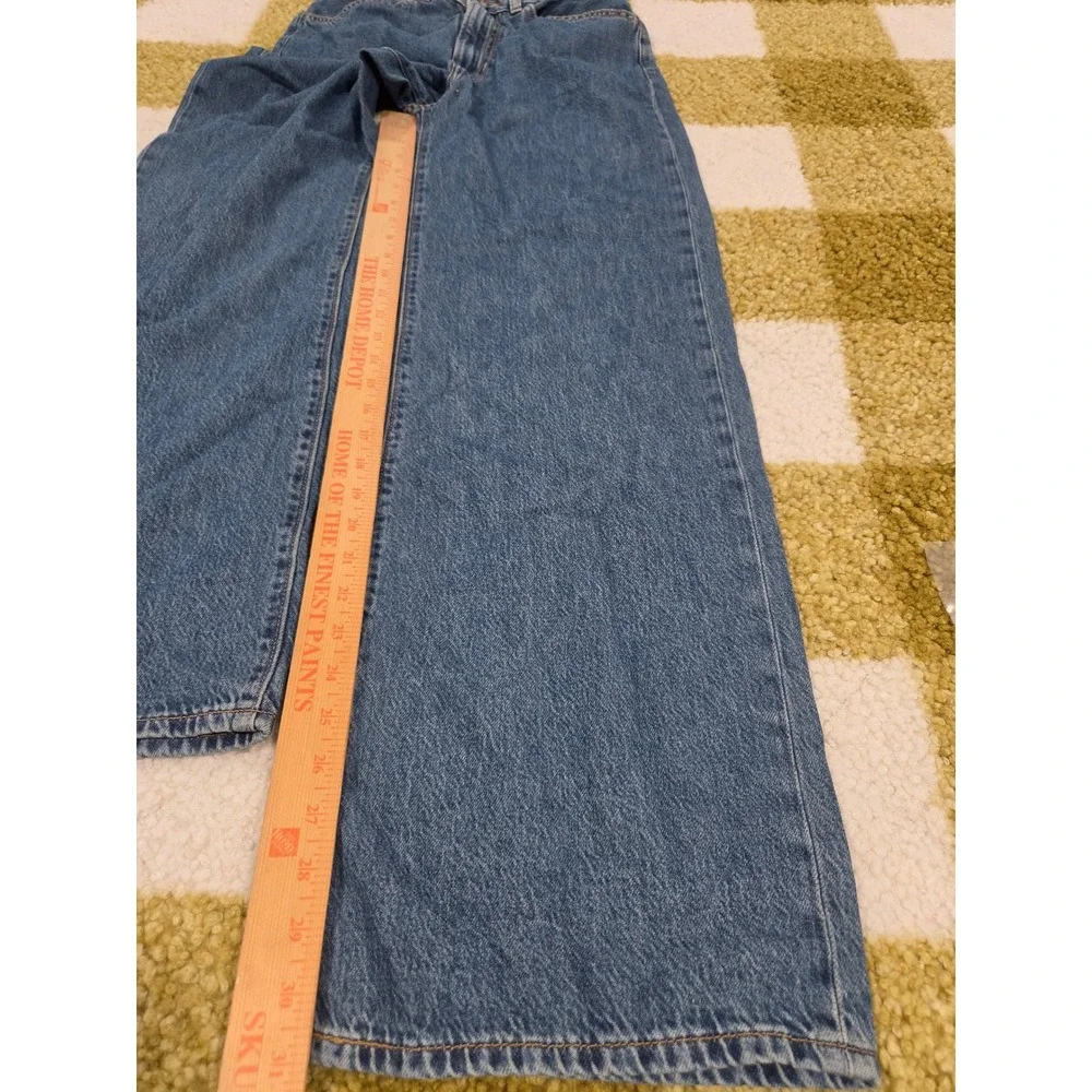 Levis Ribcage Wide Leg Braided Waist Jeans Medium Wash 28x32 001US0000 NEW